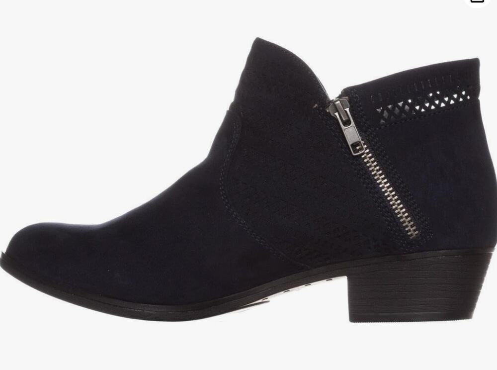 American Rag Abby Bootie NWOB Women's Sz 10 Navy Side Zip Elegant Chic
